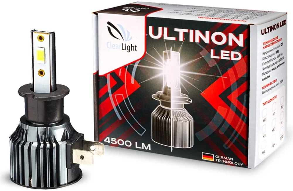 Светодиодная лампа ClearLight Ultinon H3 4500 lm 6000K
