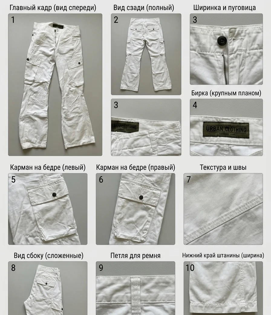 Брюки белые Freeman Porter с заклёпками, XS (40) - миниатюра 2