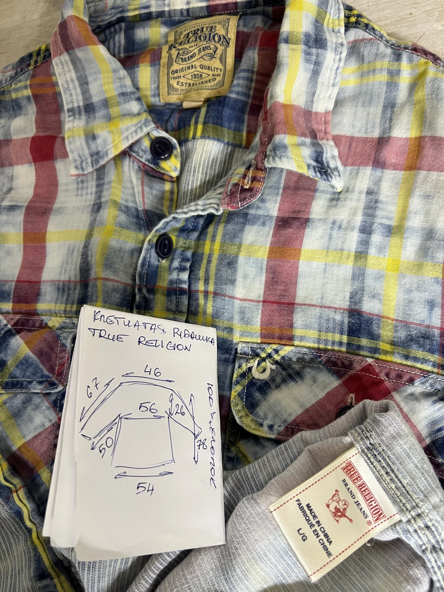 Клетчатая рубашка (50/L) True Religion - миниатюра 10