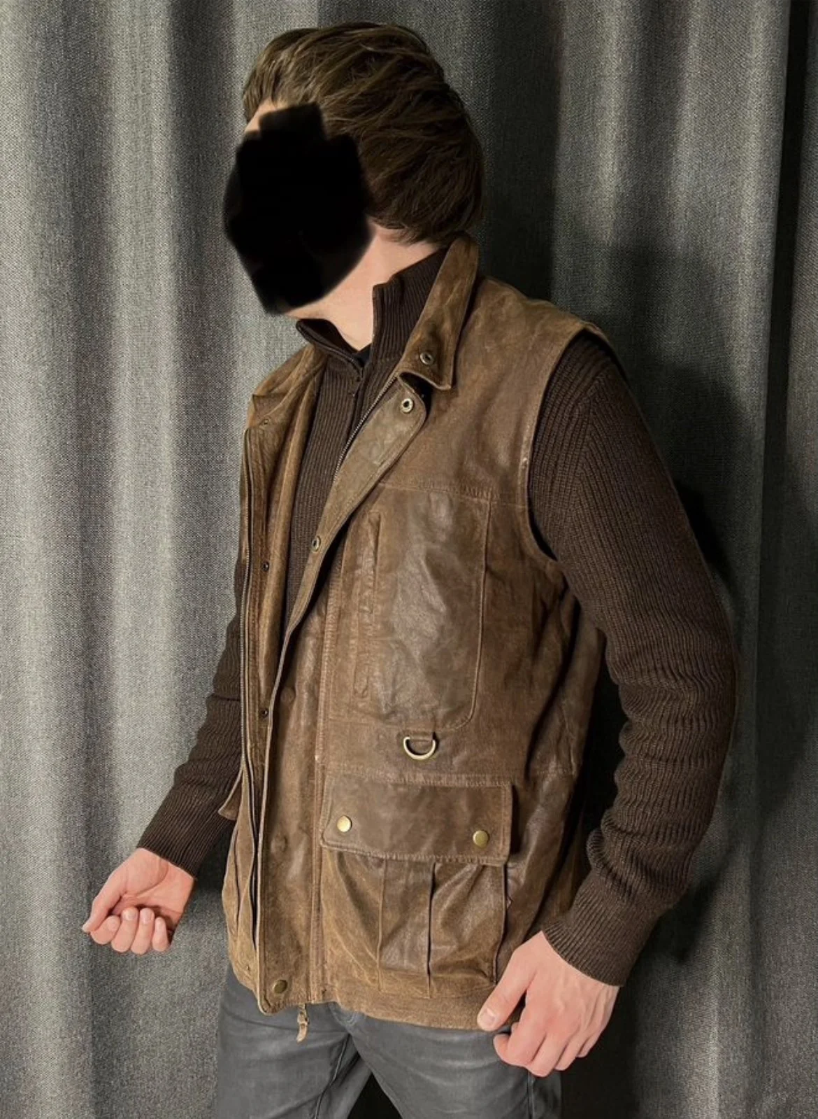 Кожаная жилетка (52/Xl) MW Casual (Германия) - миниатюра 3