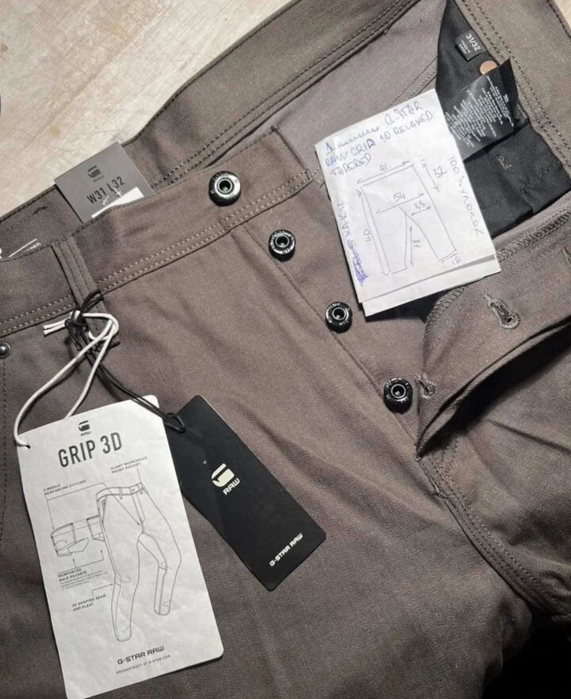 Джинсы (31/L32)G-Star Raw Grip 3D Relaxed Tapered - миниатюра 7