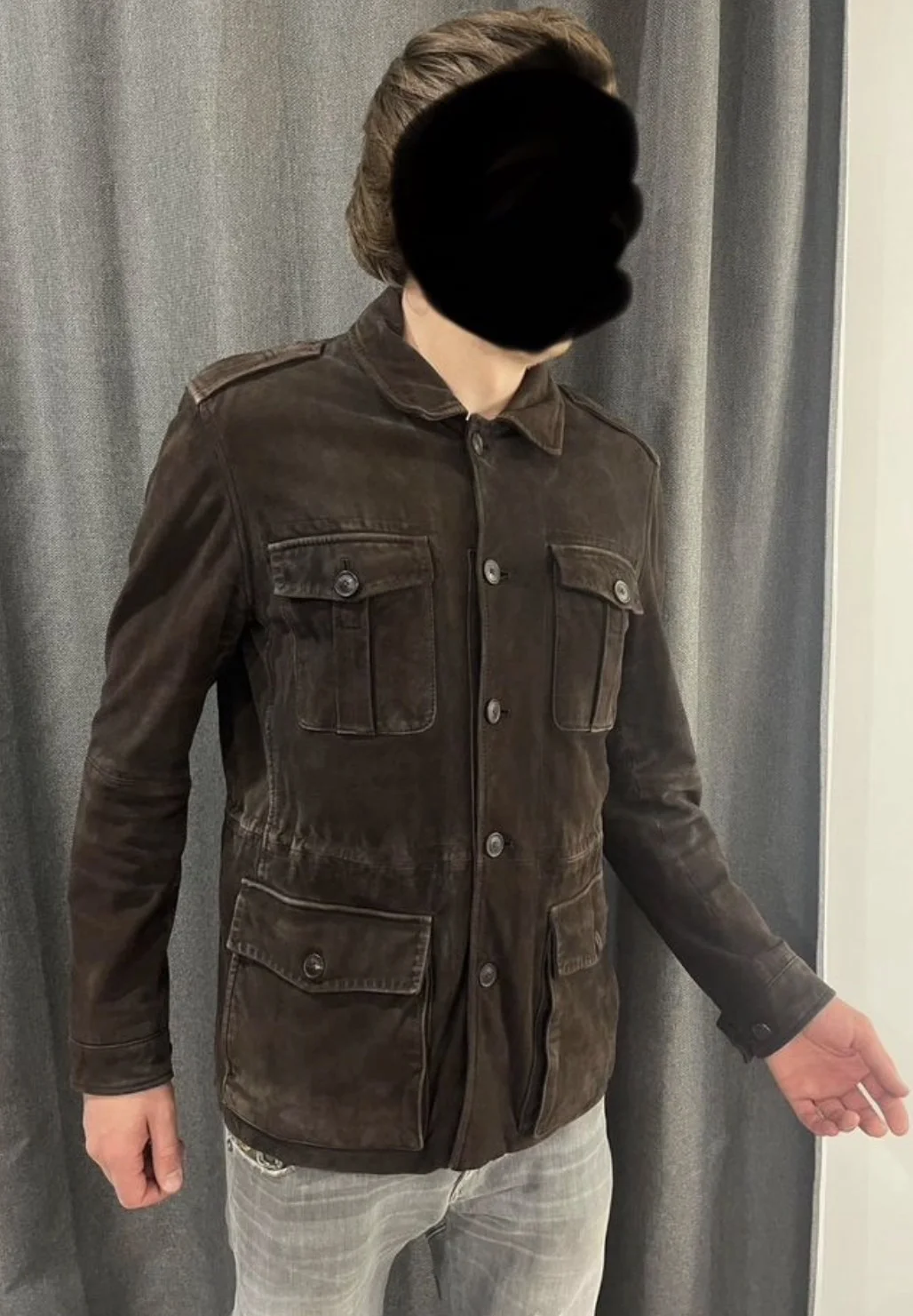 Кожаная куртка (50/L) Massimo Dutti (Индия) - миниатюра 2
