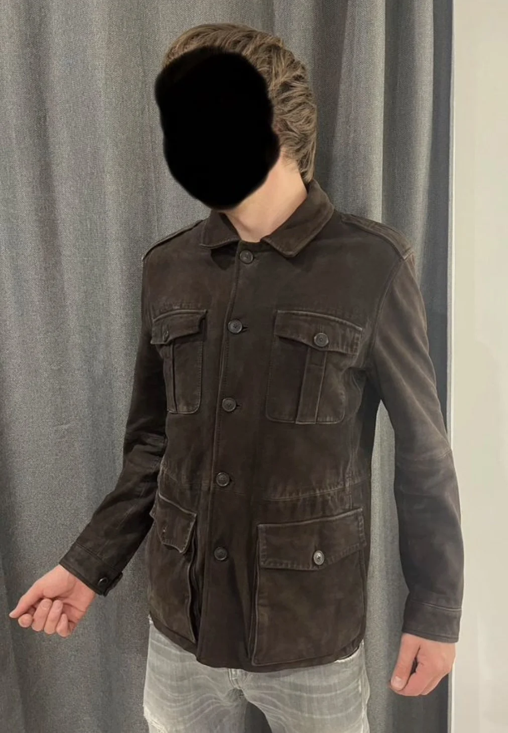Кожаная куртка (50/L) Massimo Dutti (Индия) - изображение 1