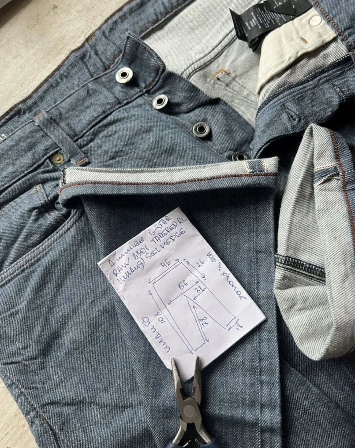 Джинсы (W34/L32) G-Star Raw 3301 Tapered RL(Индия) - миниатюра 7