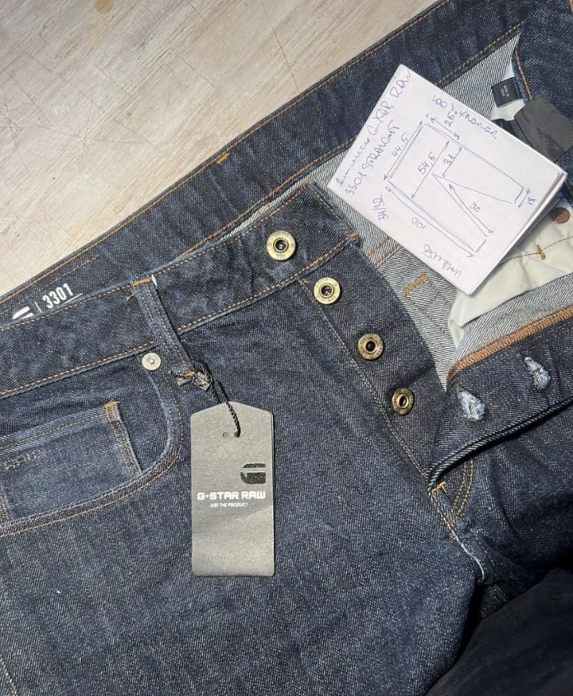 Джинсы (W33/L32) G-Star Raw 3301 Straight - миниатюра 7