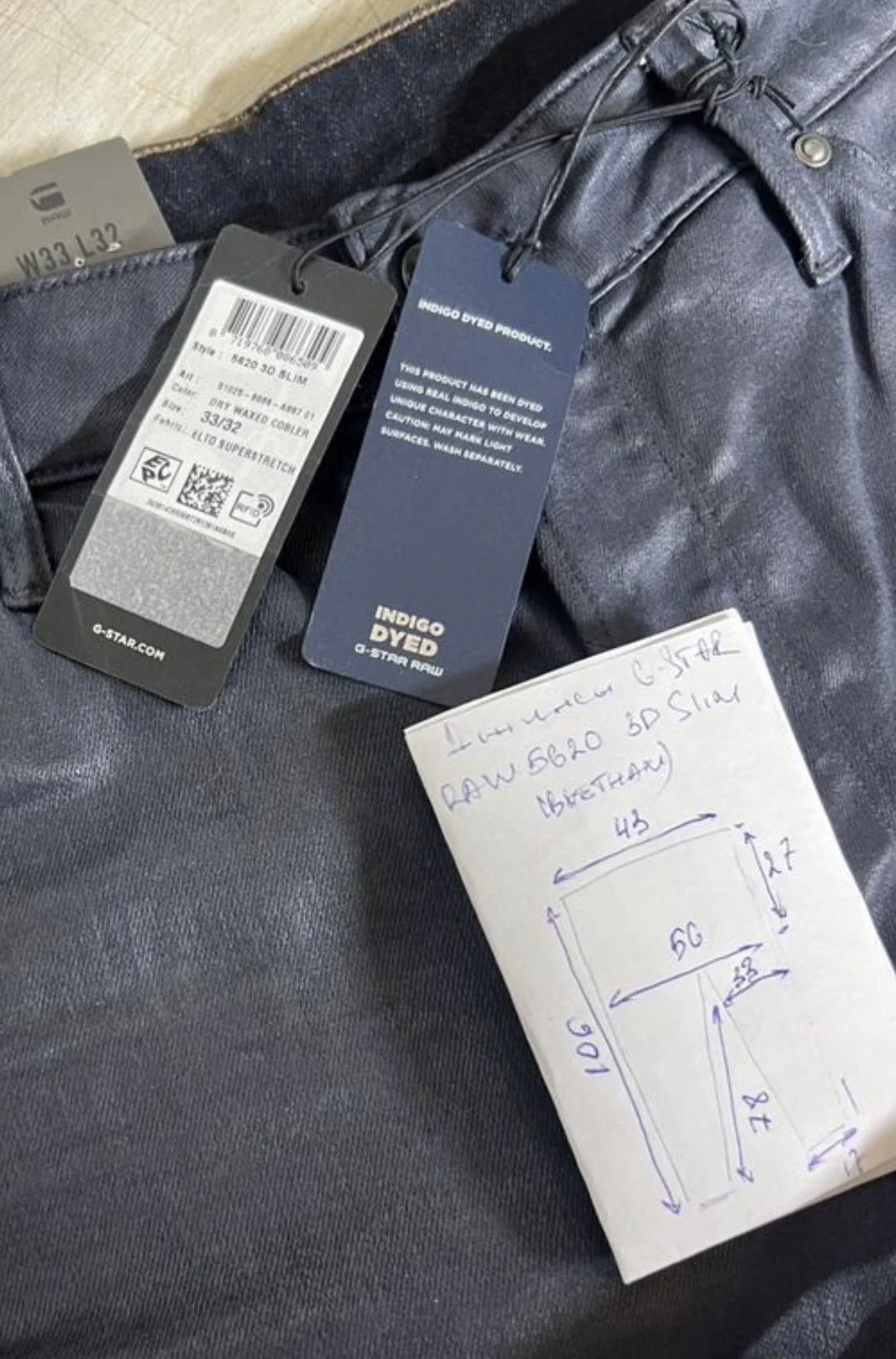 Джинсы (W33/L32) G-Star Raw 5620 3D Slim (Вьетнам) - миниатюра 10