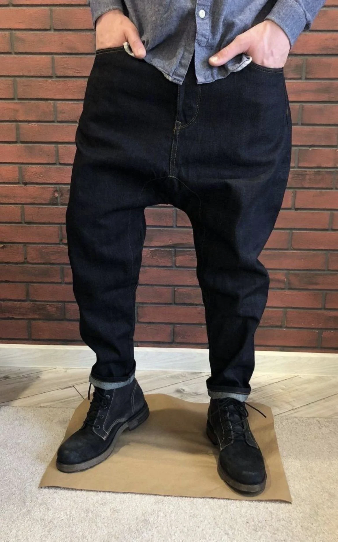 Джинсы(W32/L32) Selected Drop Crotch Full(Selvedge - изображение 1