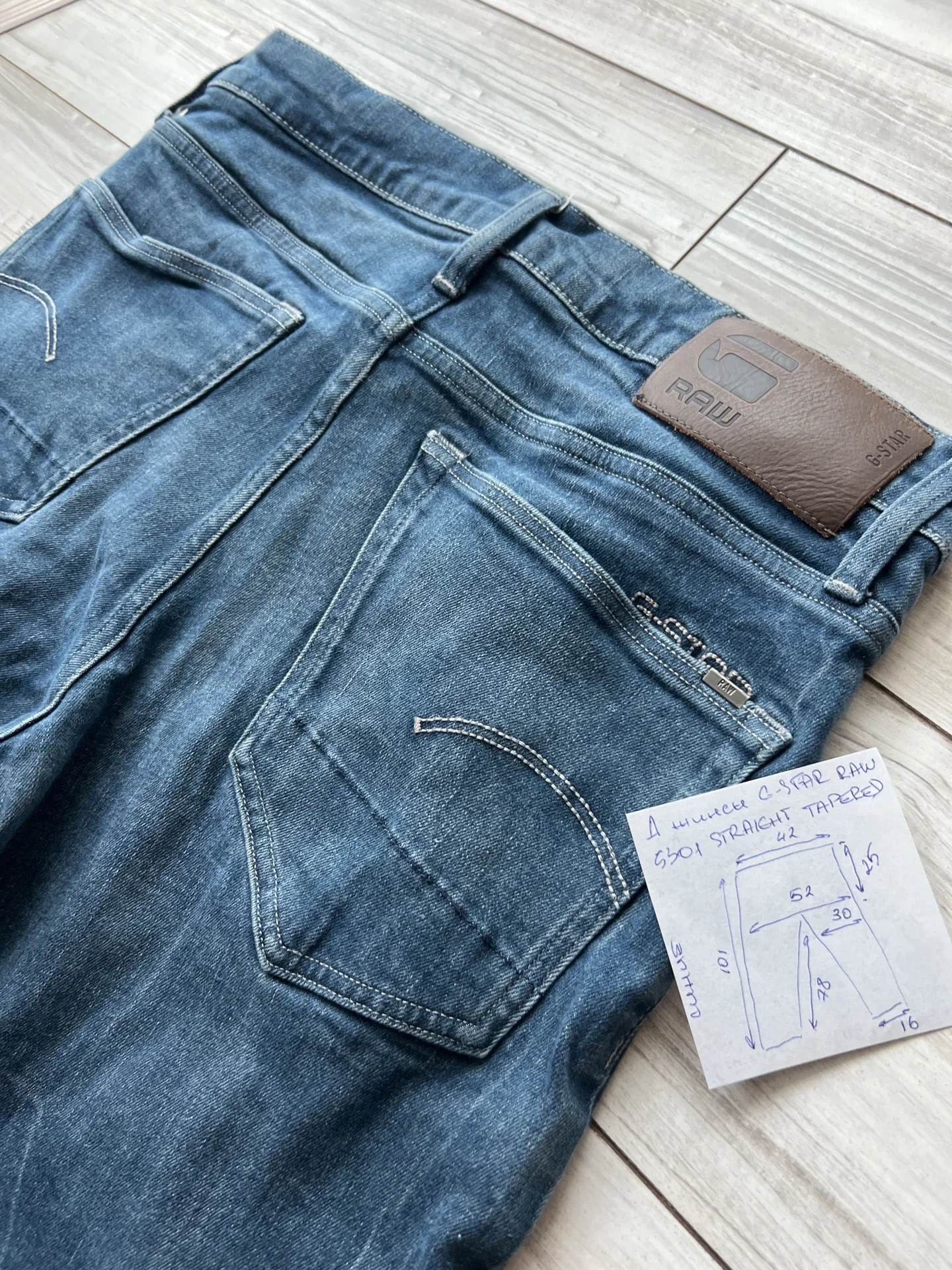 Джинсы (W32/L32) G-Star Raw 3301 Straight Tapered - миниатюра 10