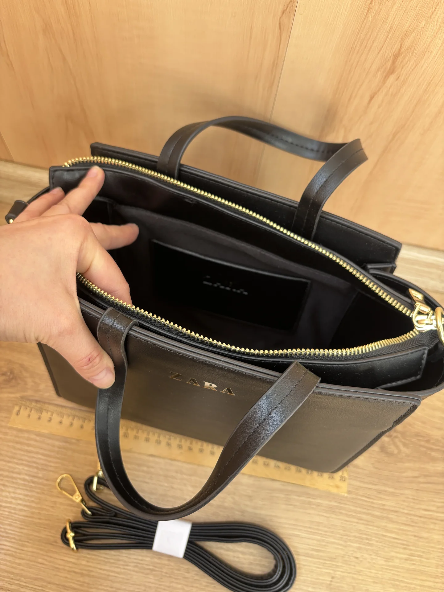 Сумка в стиле ZARA чёрная женская - миниатюра 3