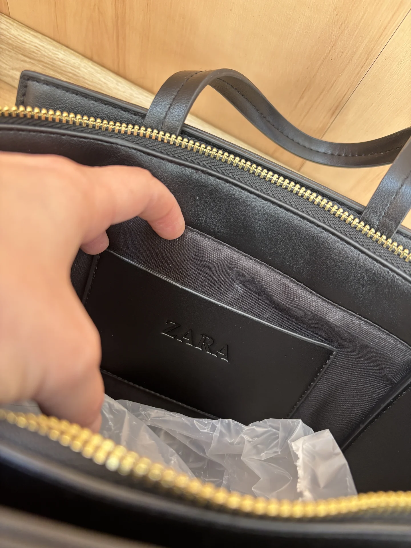 Сумка в стиле ZARA чёрная женская - миниатюра 4
