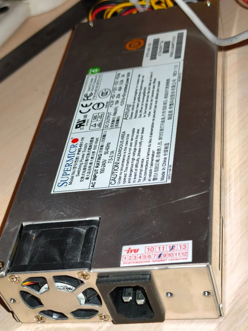 Блок питания Supermicro PWS-601-1H 600W 1U - миниатюра 5