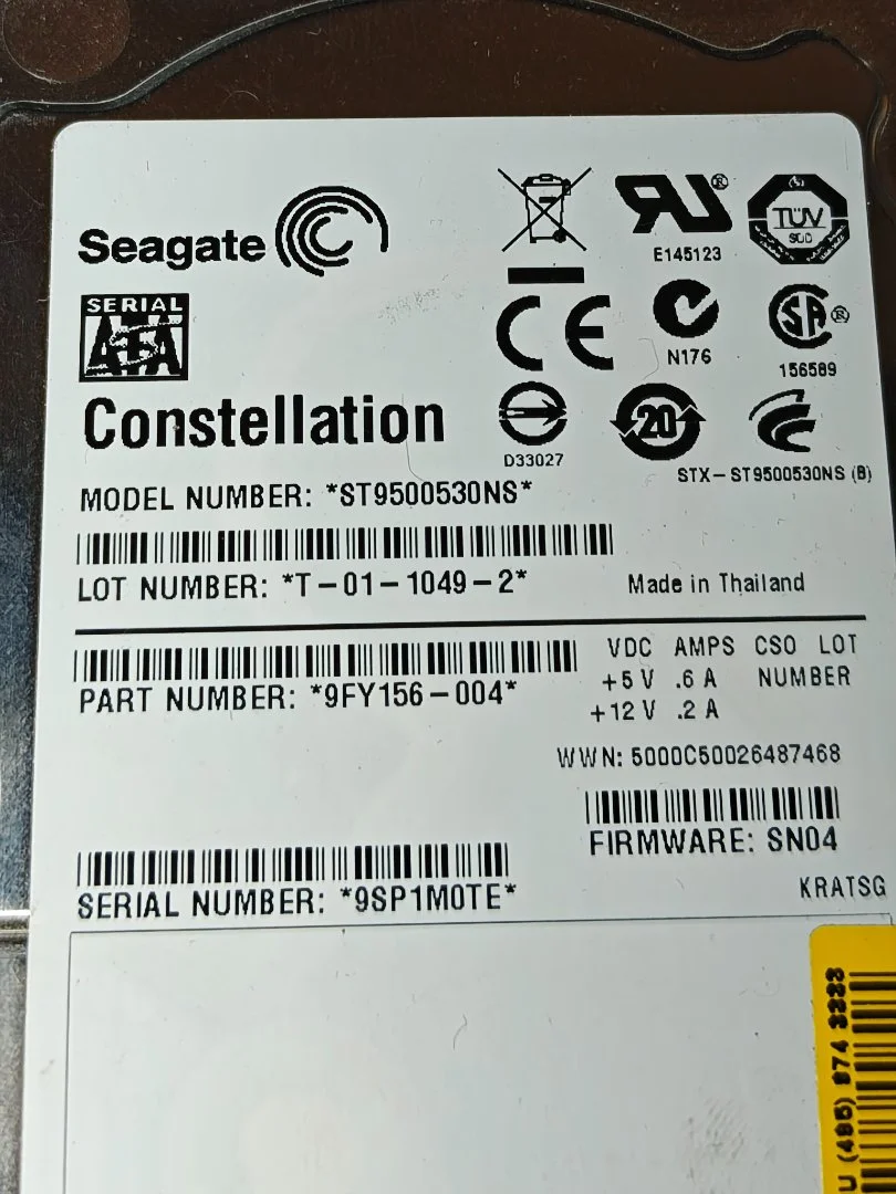 Жесткий диск Seagate 500GB 3G 7.2K 2.5in SATA, ST9500530NS - миниатюра 2