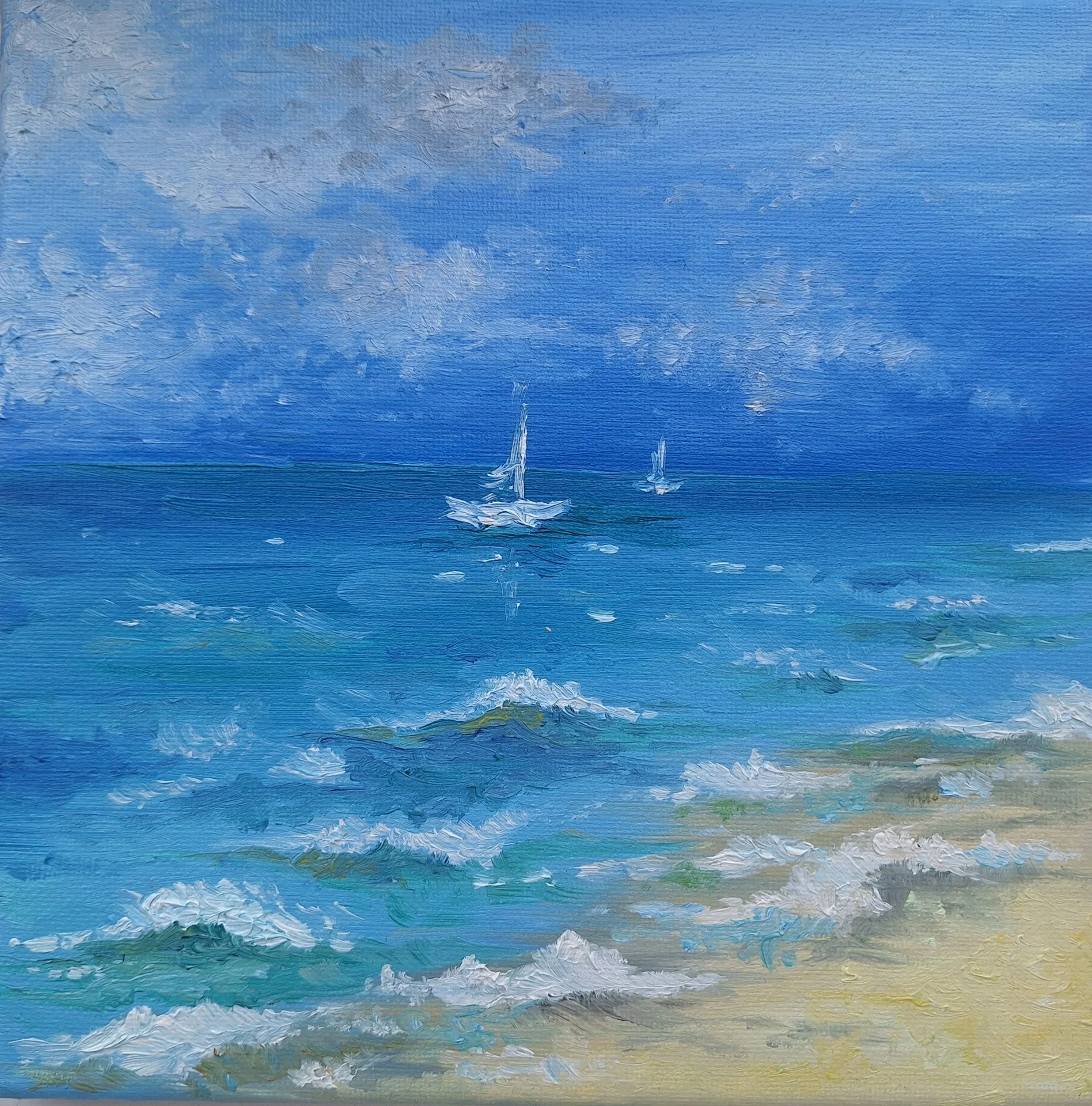 Картина. Масло, холст. 20×20 - изображение 1