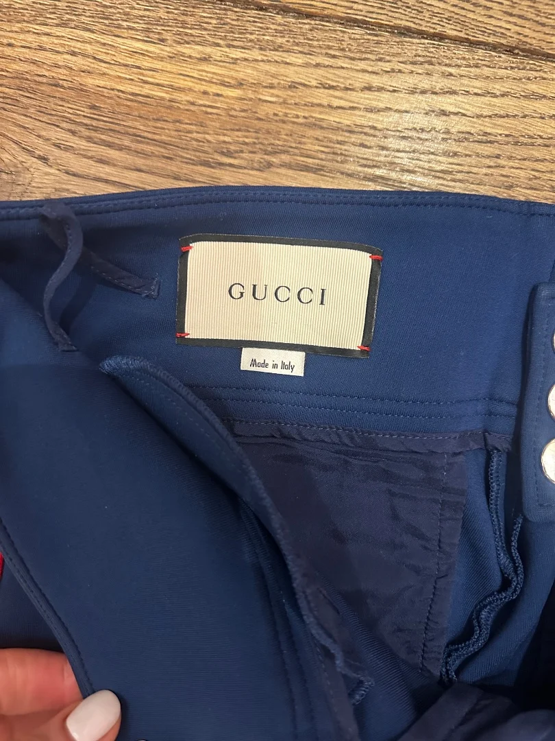 Брюки Gucci Web Stripe Track Pants (Blue / Red) - миниатюра 6