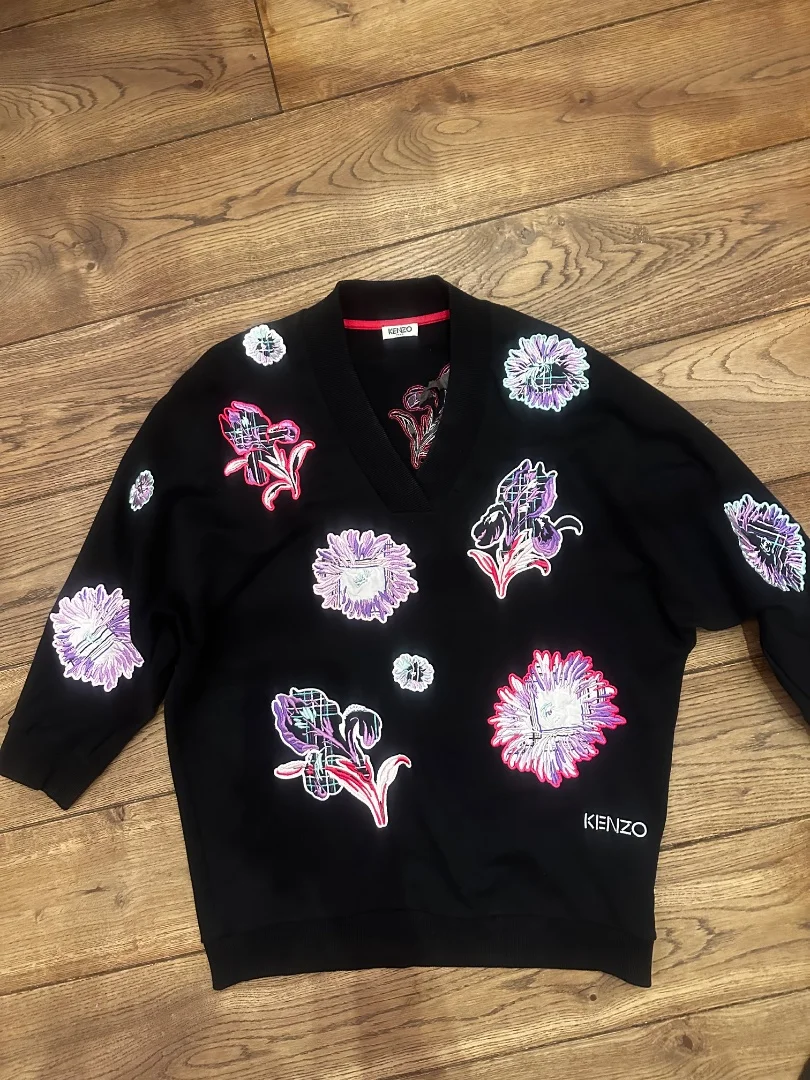 Свитшот Kenzo Drawn Flowers с вышивкой цветов - миниатюра 2
