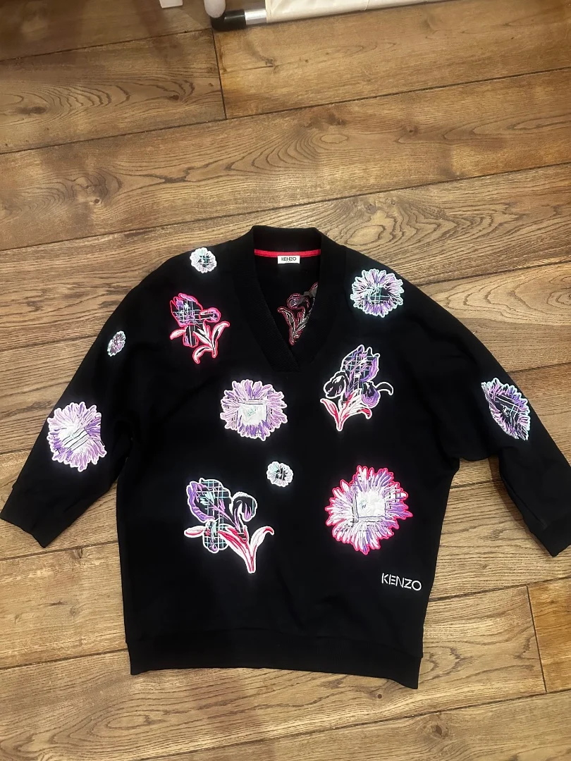 Свитшот Kenzo Drawn Flowers с вышивкой цветов - миниатюра 3