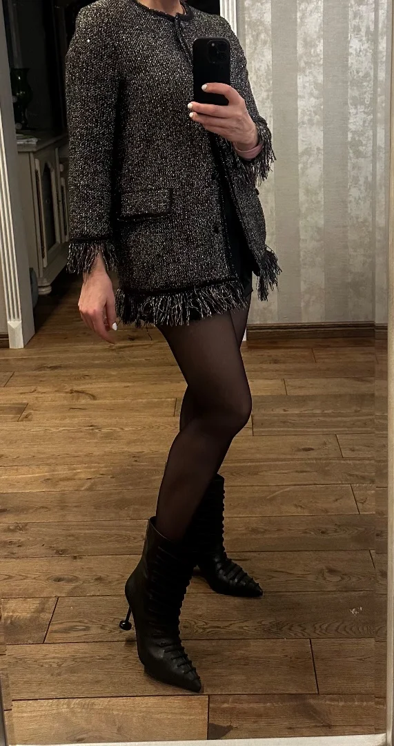 Твидовый жакет ZARA M - миниатюра 2