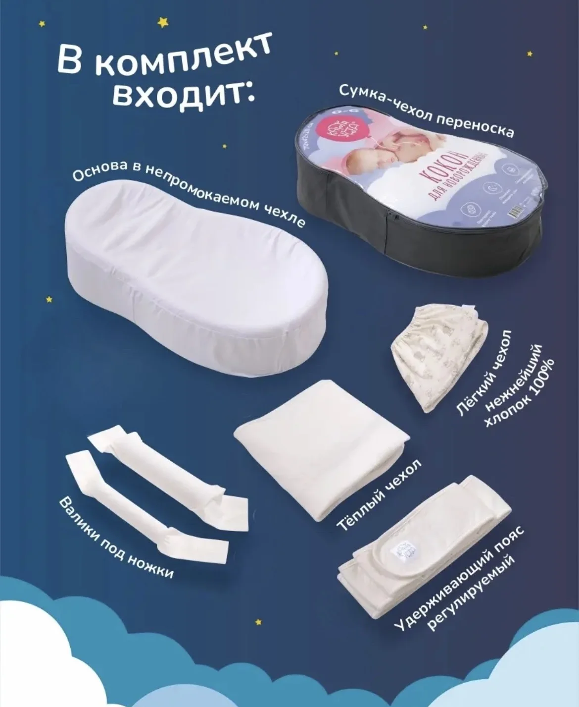 Кокон для новорожденного анатомический от 0 до 6 м - миниатюра 3