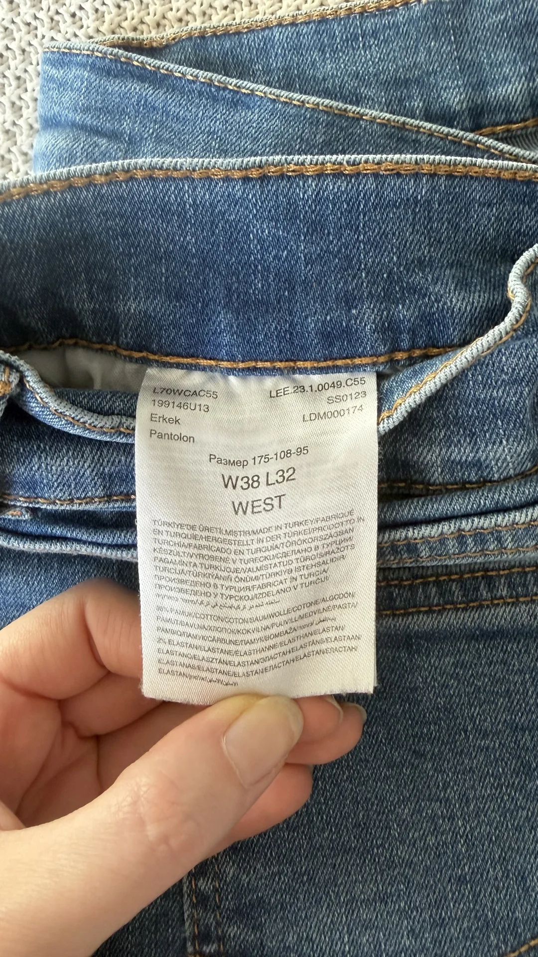 Мужские джинсы Levi’s Lee Wrangler оригинал - миниатюра 4