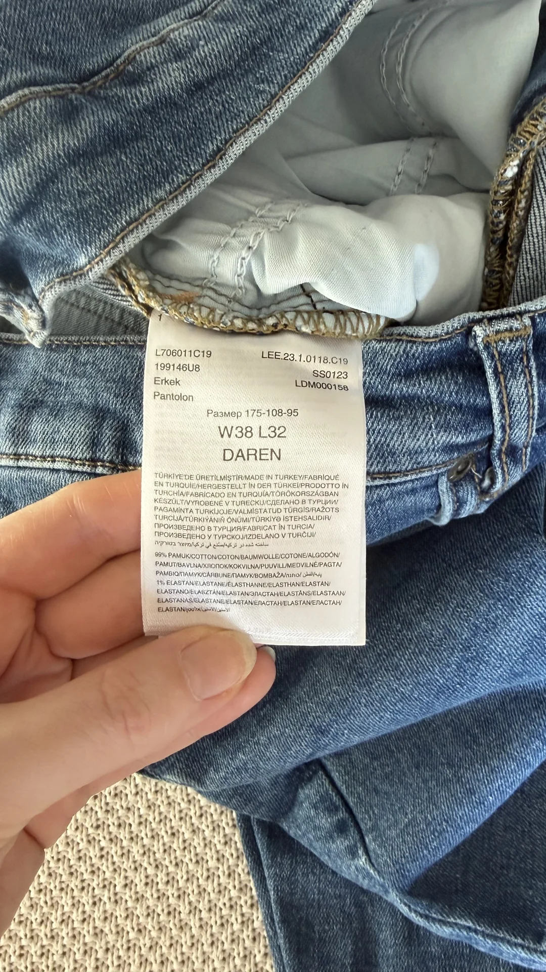 Мужские джинсы Levi’s Lee Wrangler оригинал - миниатюра 6