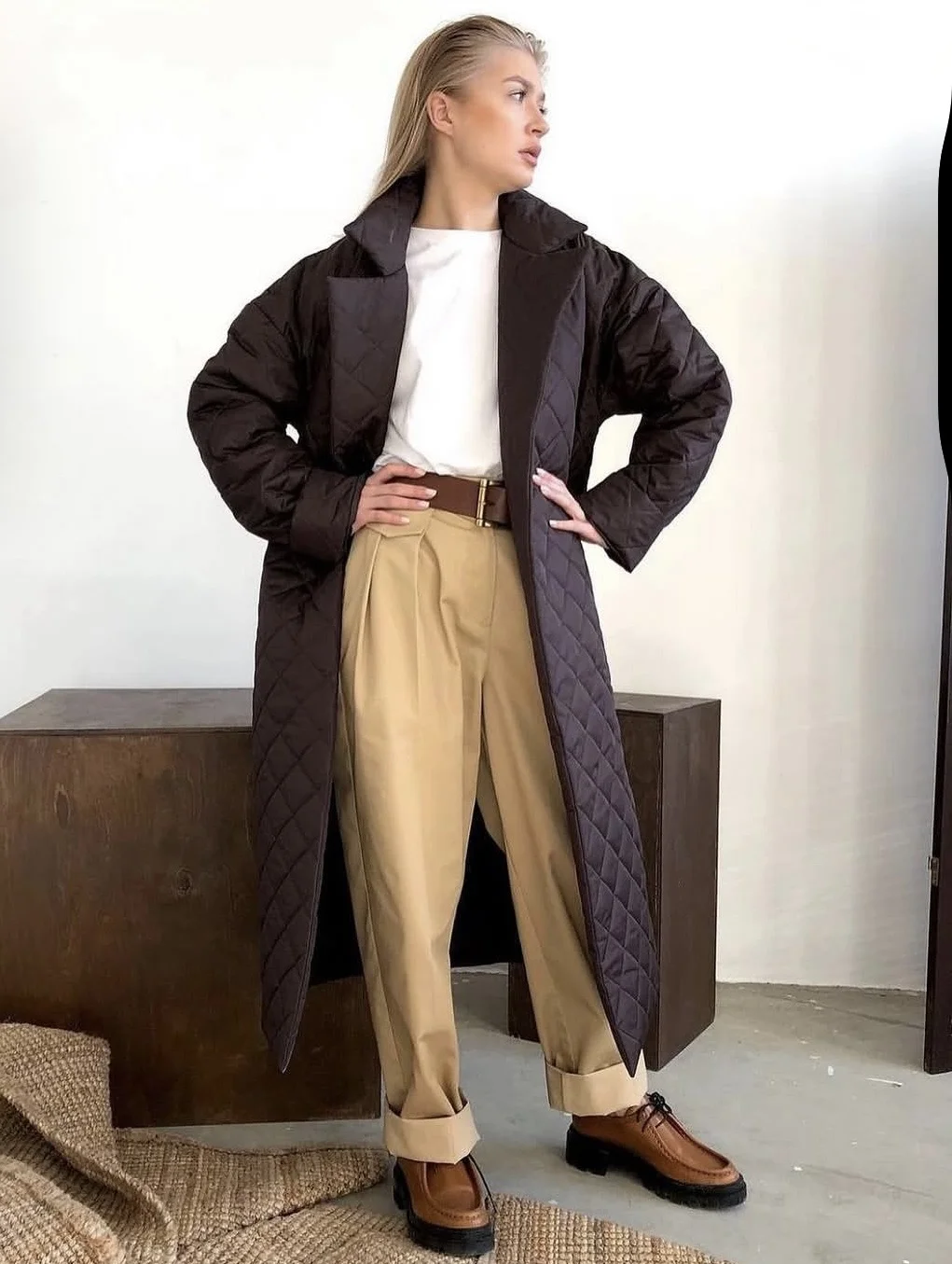 Стеганое пальто Robe утепленное демисезонное - миниатюра 12