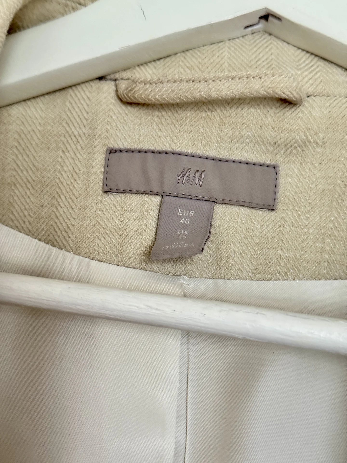 Роскошный Нежно-кремовый/ белый пиджак H&M - миниатюра 4