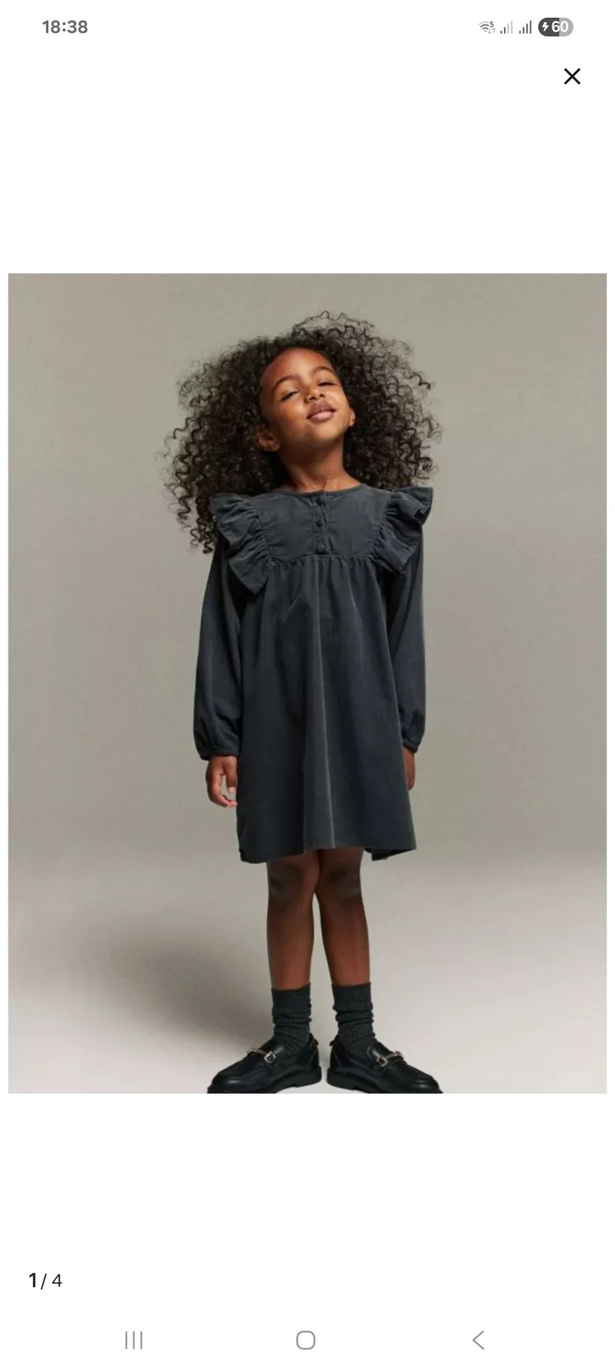 Платье H&M 122 см 6-7 лет микровельвет - миниатюра 2