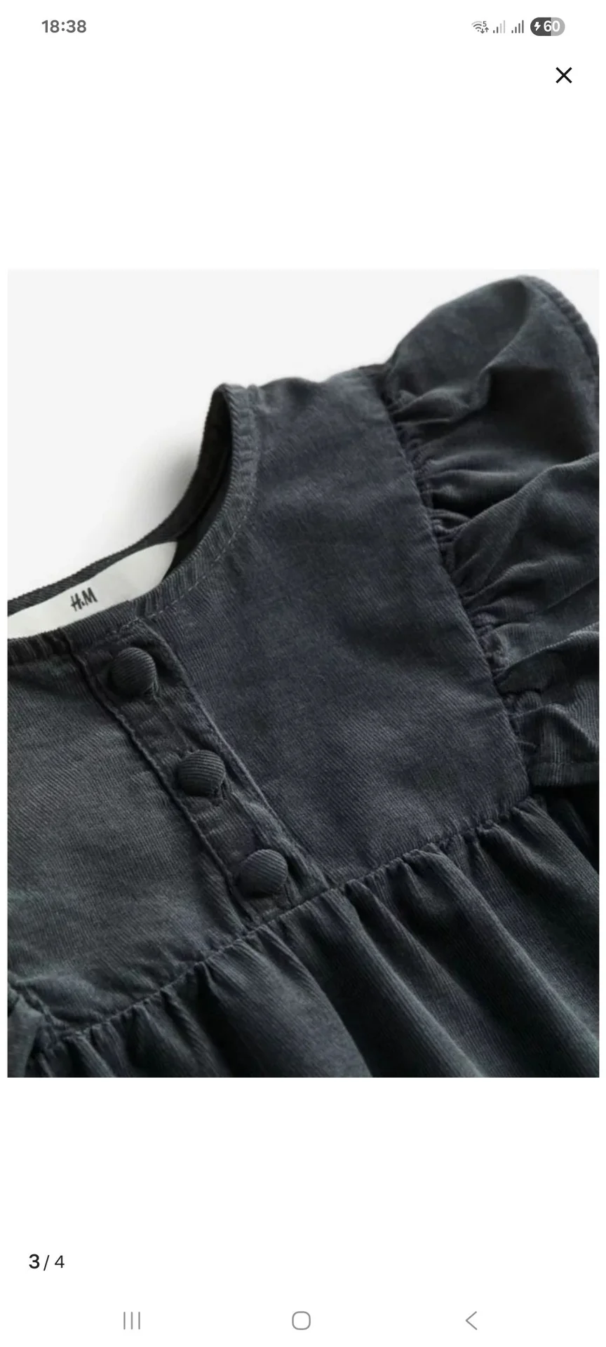 Платье H&M 122 см 6-7 лет микровельвет - миниатюра 3
