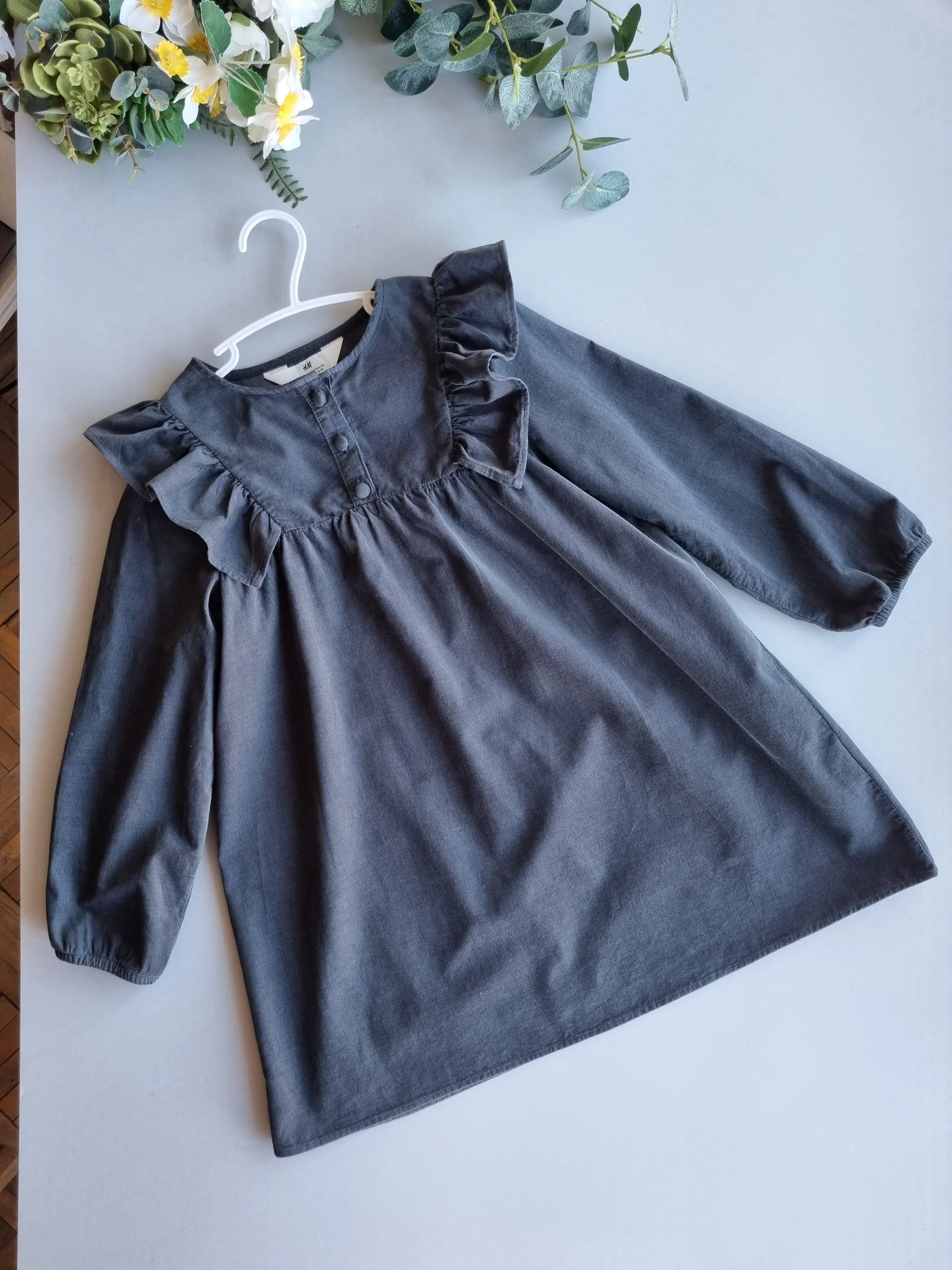Платье H&M 122 см 6-7 лет микровельвет - миниатюра 5