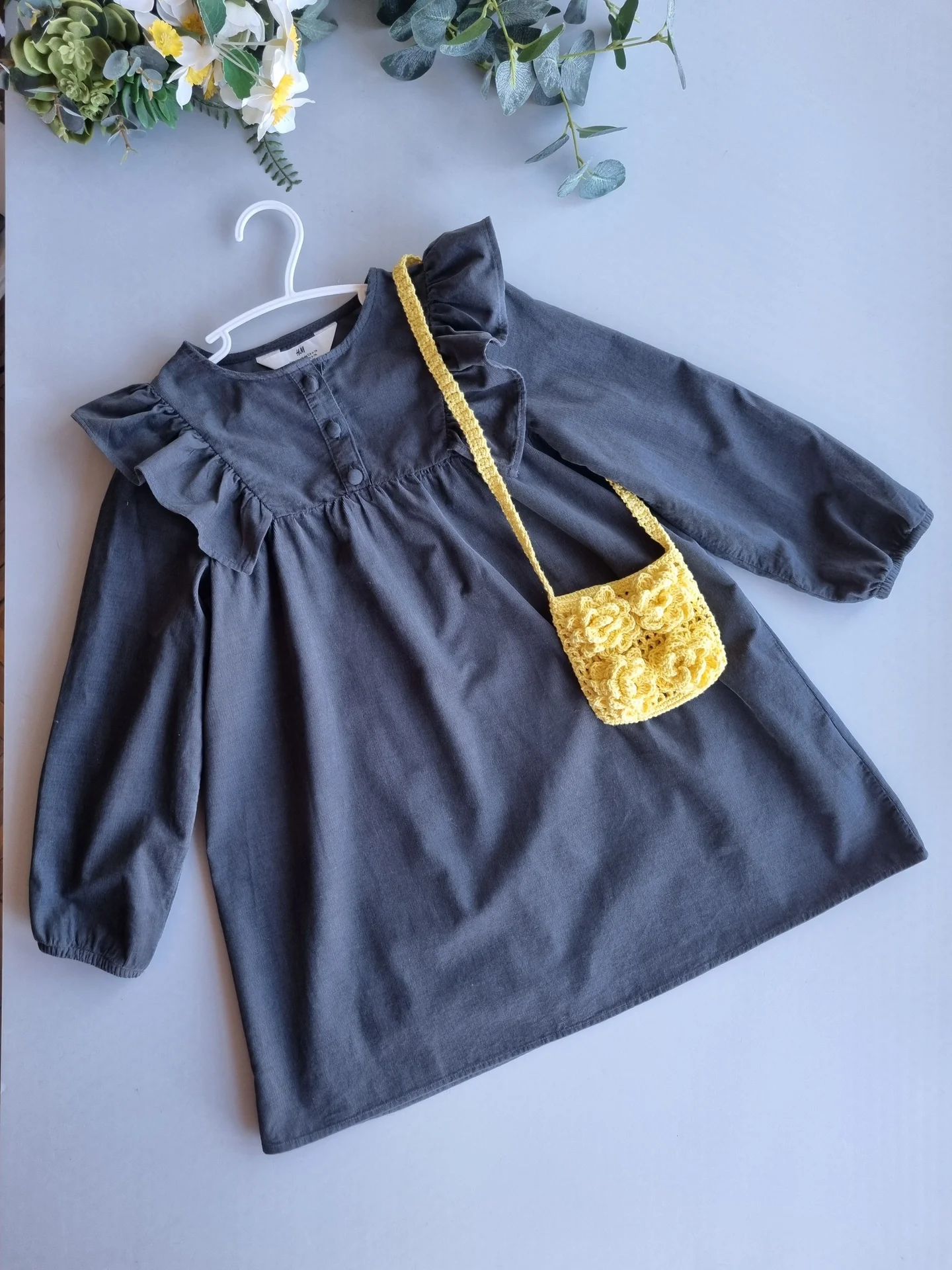 Платье H&M 122 см 6-7 лет микровельвет - миниатюра 6