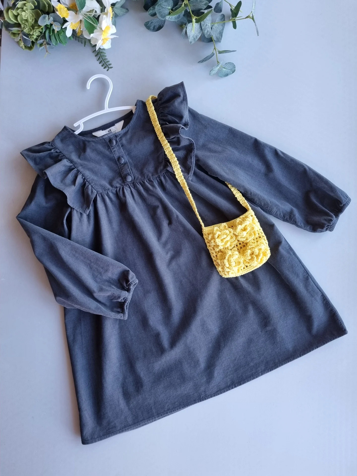 Платье H&M 122 см 6-7 лет микровельвет - миниатюра 7