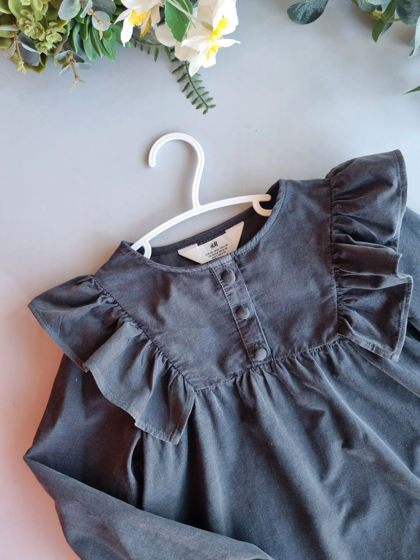 Платье H&M 122 см 6-7 лет микровельвет - миниатюра 8