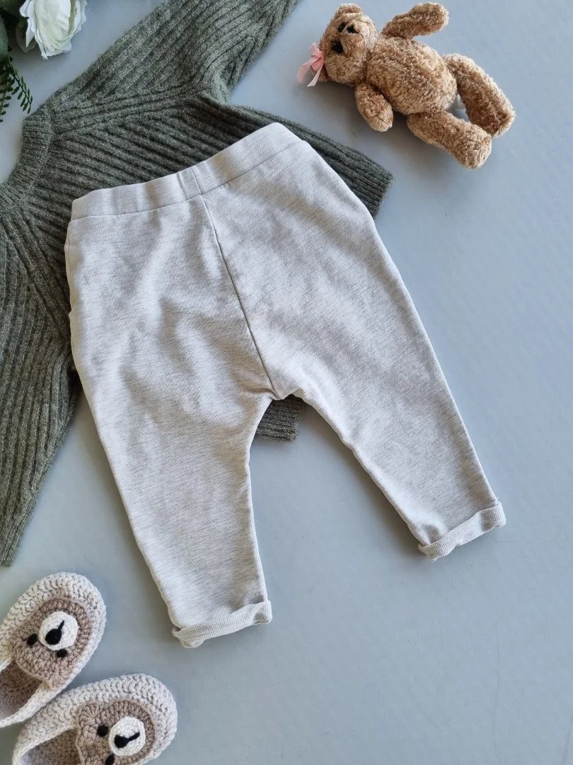 Zara штаны, 6-9 мес (74 см), трикотаж, кармашки, деревянные пуговицы - миниатюра 5