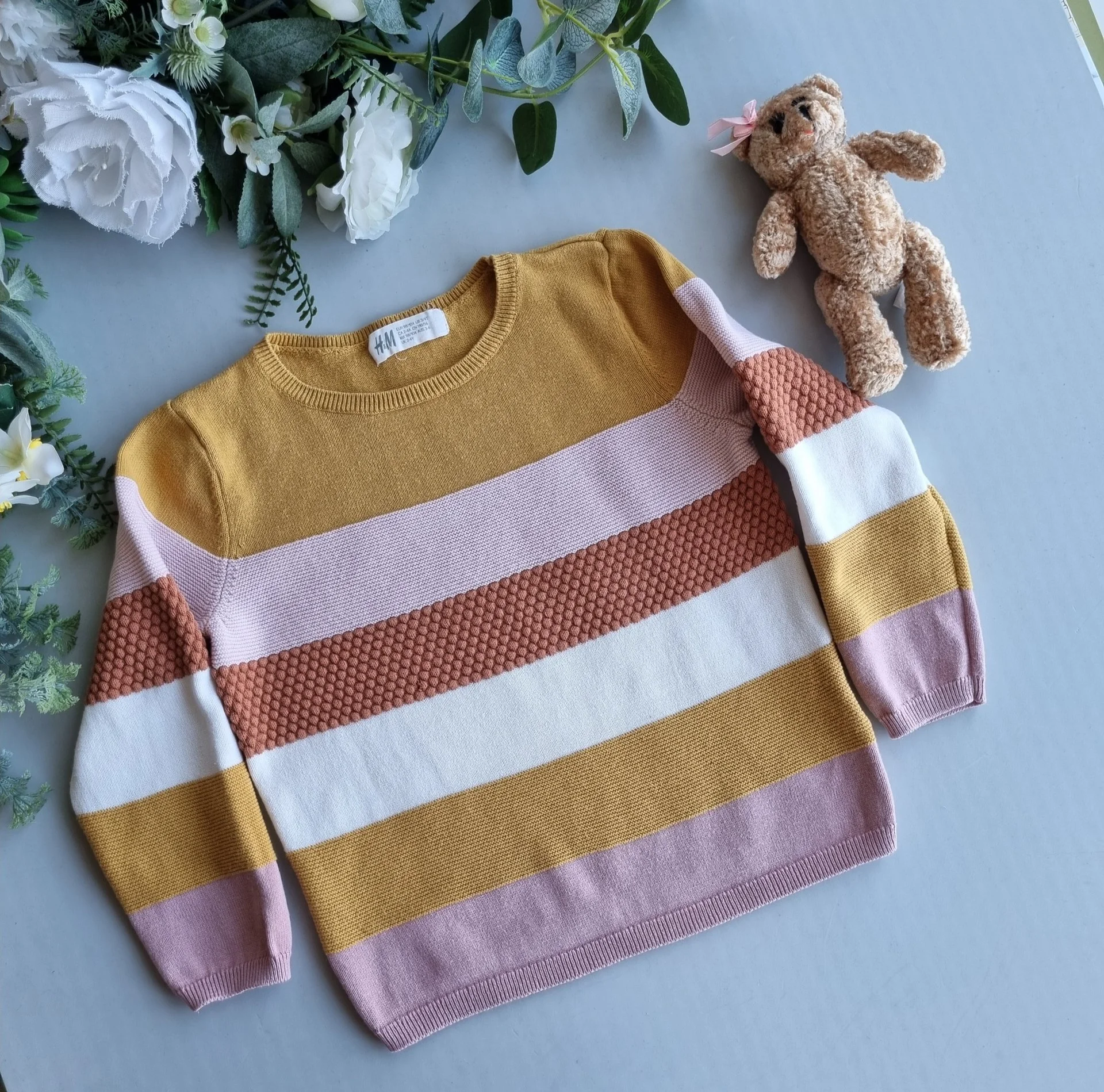 H&M вязаный джемпер на девочку, 98/104 см (2-4 года) - миниатюра 7