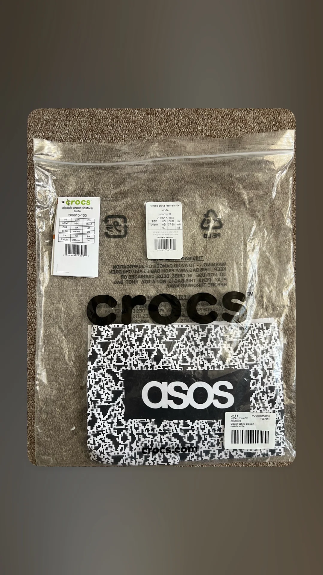 Crocs женские белые блестящие - миниатюра 2