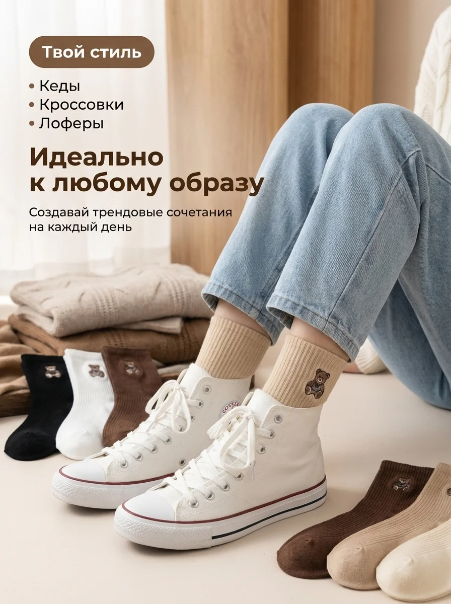 носки женские с принтом - миниатюра 3