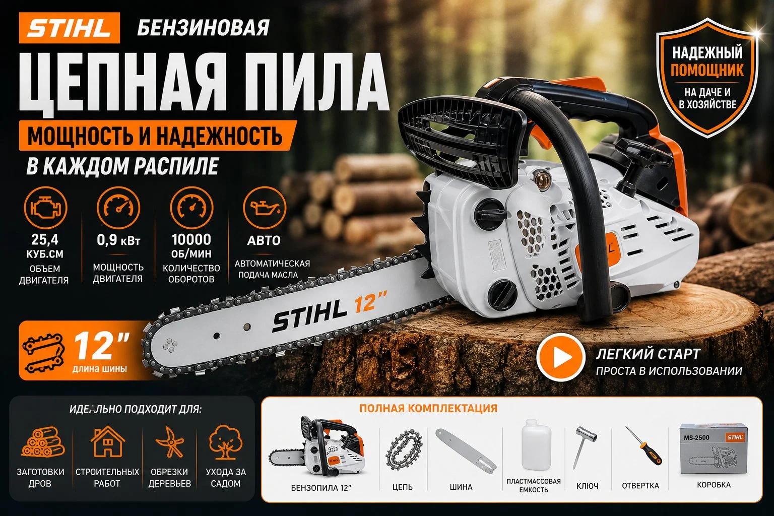 Бензопила цепная St1hl 12" (П18) - изображение 1