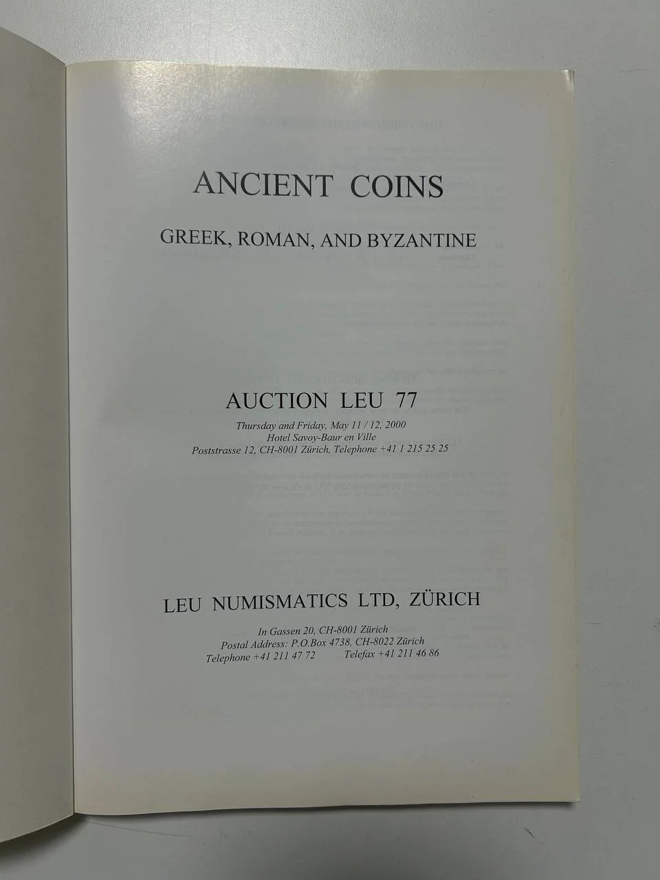 Каталог монет №77 Leu Numismatics Ancient coins 2000 г. - миниатюра 2