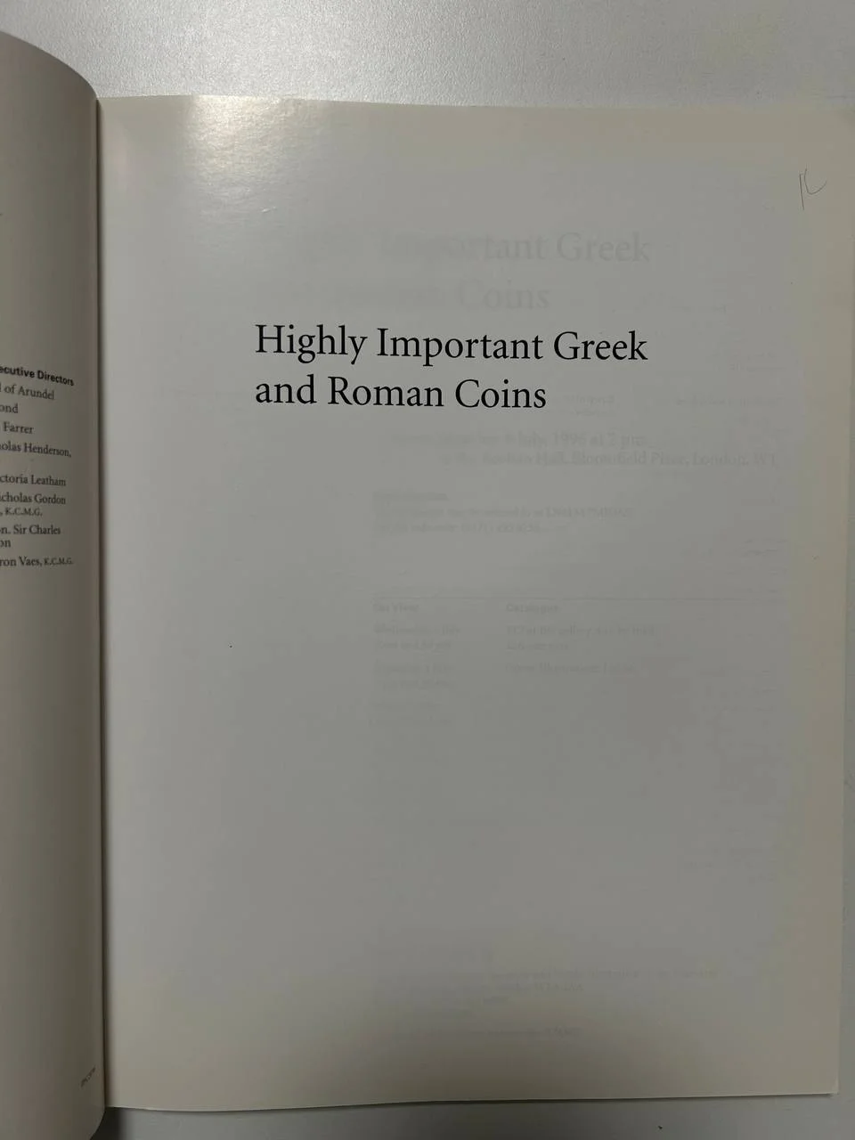 Каталог монет Sotheby’s Greek Roman Coins Zurich 1996 г. - миниатюра 2