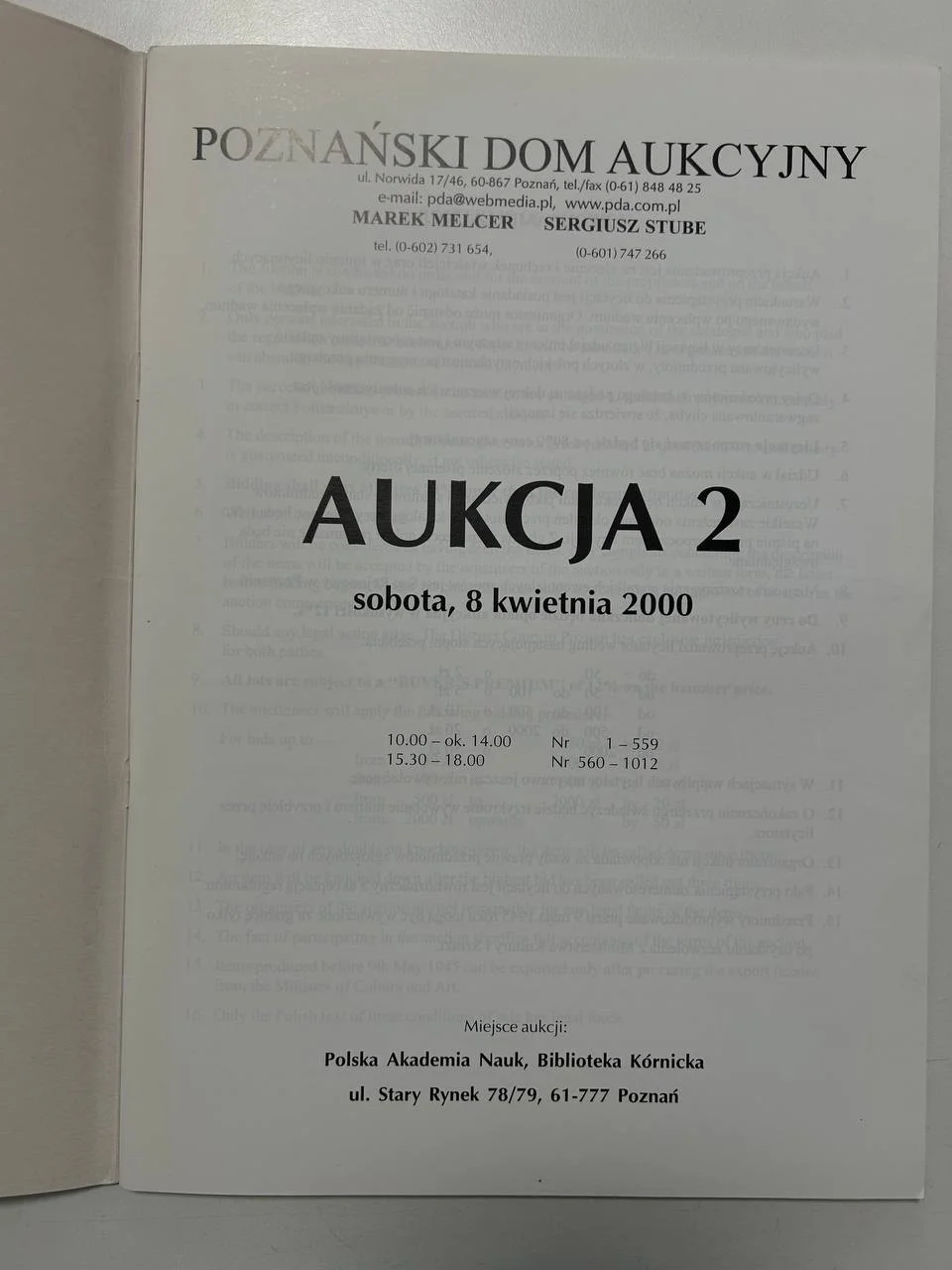 Каталог монет №2 Poznanski Dom Aukcyjny 2000 г. Польша - миниатюра 2