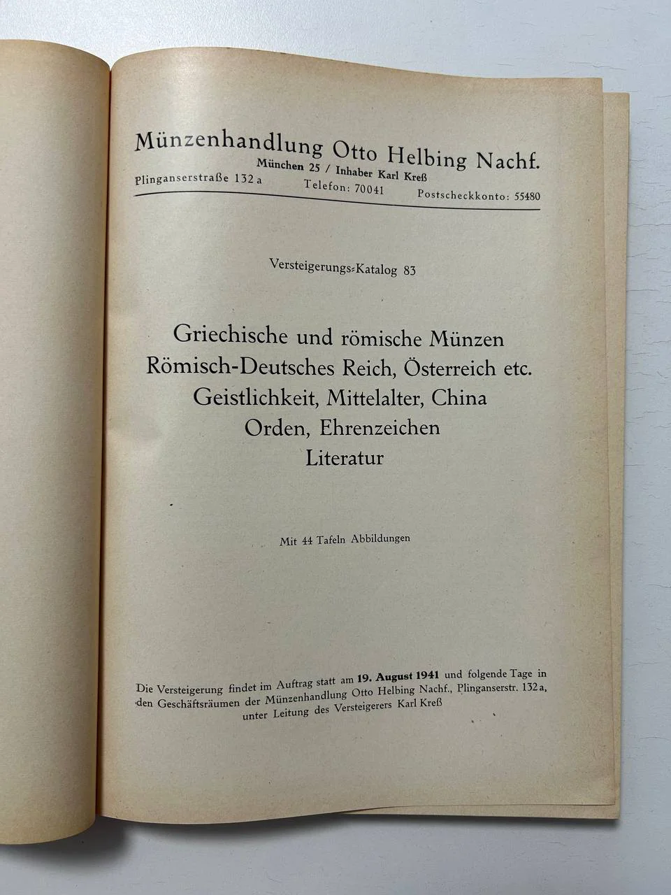 Каталог монет Versteigerungs Katalog 83 Griechische und romische MUnzen 19 August 1941 Munchen - миниатюра 3