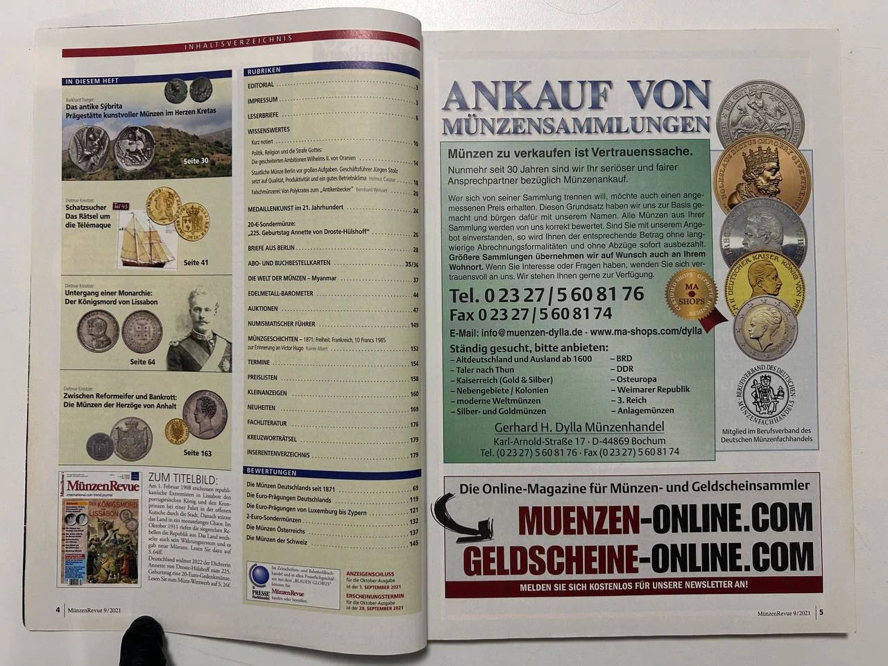 Нумизматический журнал монет Munzen Revue сентябрь 2021 Германия - миниатюра 3