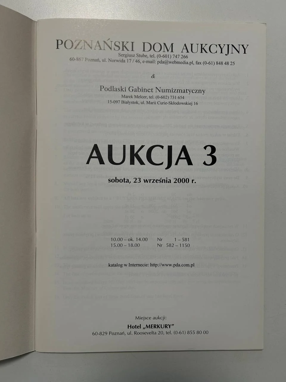 Каталог монет №3 Poznanski Dom Aukcyjny 2000 г. Польша - миниатюра 2