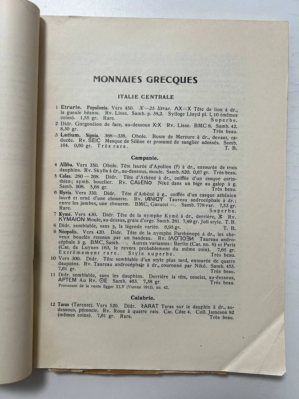 Каталог монет MUNZHANDLUNG BASELVente publique N 8  MONNAIES GRECQUES ROMAINES 23 Mars 1937 Basel - миниатюра 3