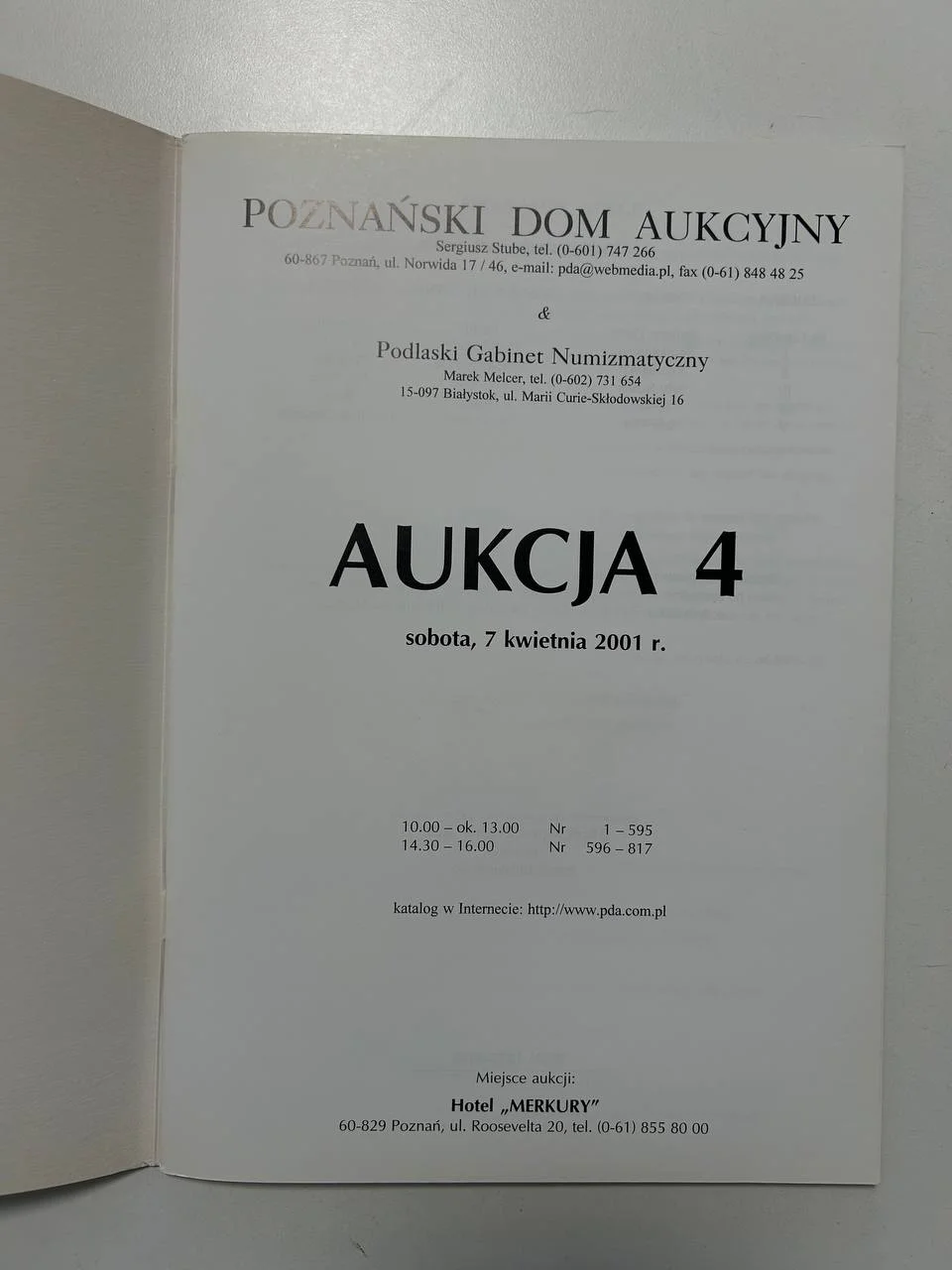 Каталог монет №4 Poznanski Dom Aukcyjny 2001 г. Польша - миниатюра 2