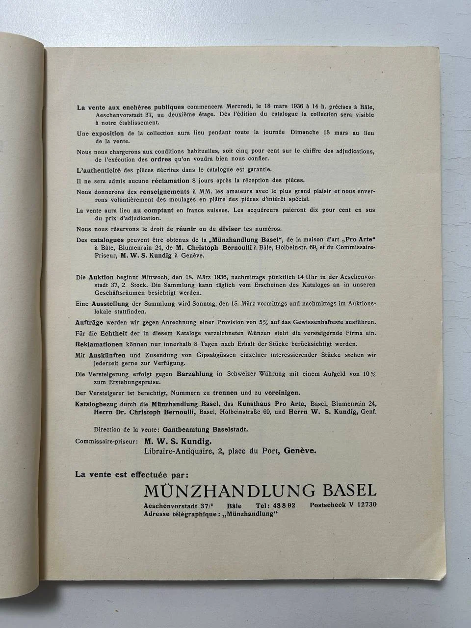Каталог монет MUNZHANDLUNG BASELVente publique N 6 Monnaies Alexandrines Monnaies 18 Mars 1936 Basel - миниатюра 3