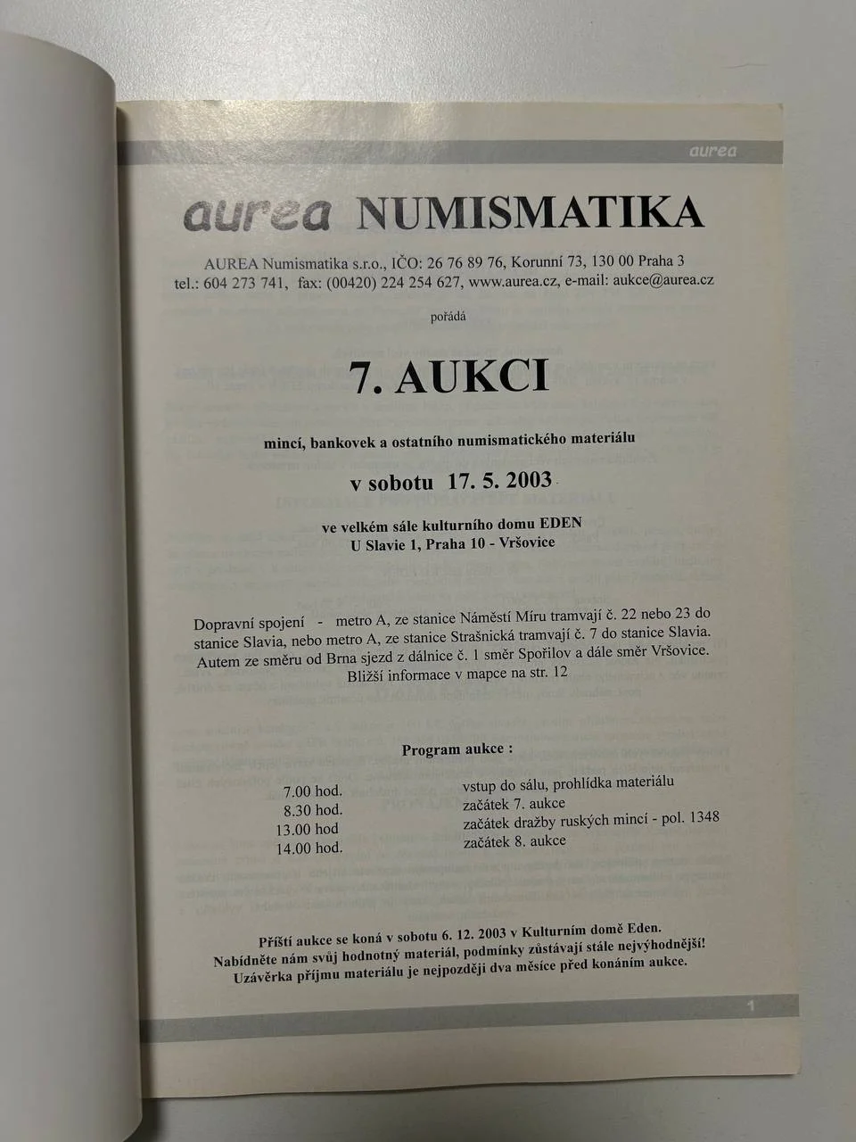Каталог монет №7 KD Eden aurea Numismatica Praha 2003 г. - миниатюра 2