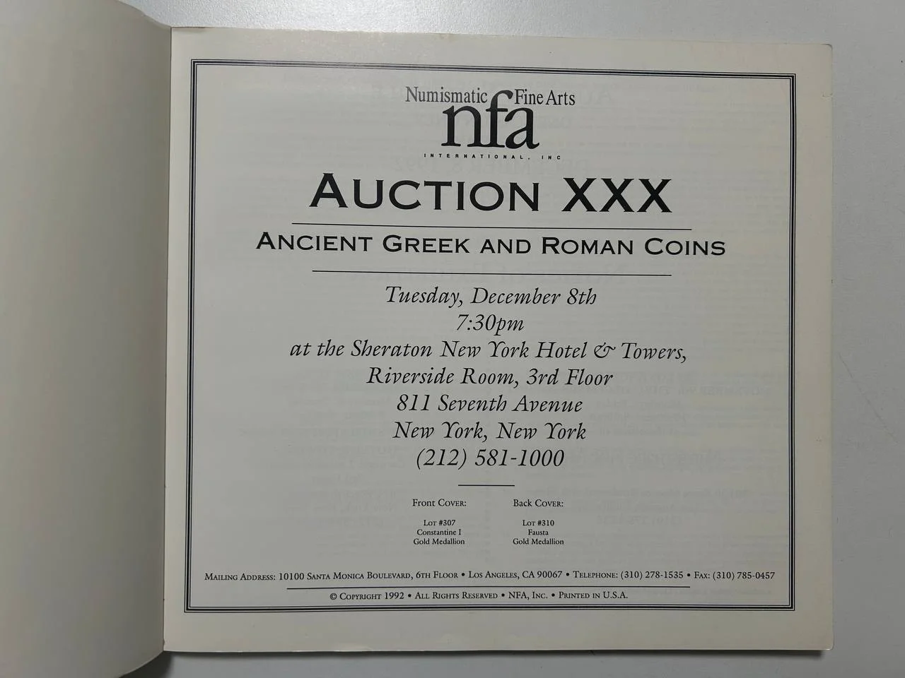 Каталог монет Numismatic Fine Arts NFA Ancient Greek Coins 1992 г. - миниатюра 2