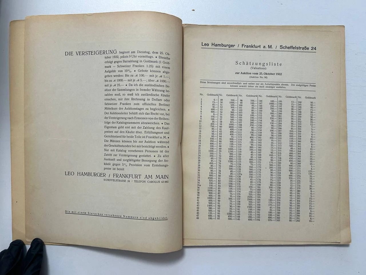 Каталог монет LEO HAMBURGER, FRANKFURT AM MAIN Auktions-Katalog No. 96  25 октября 1932 год - миниатюра 3