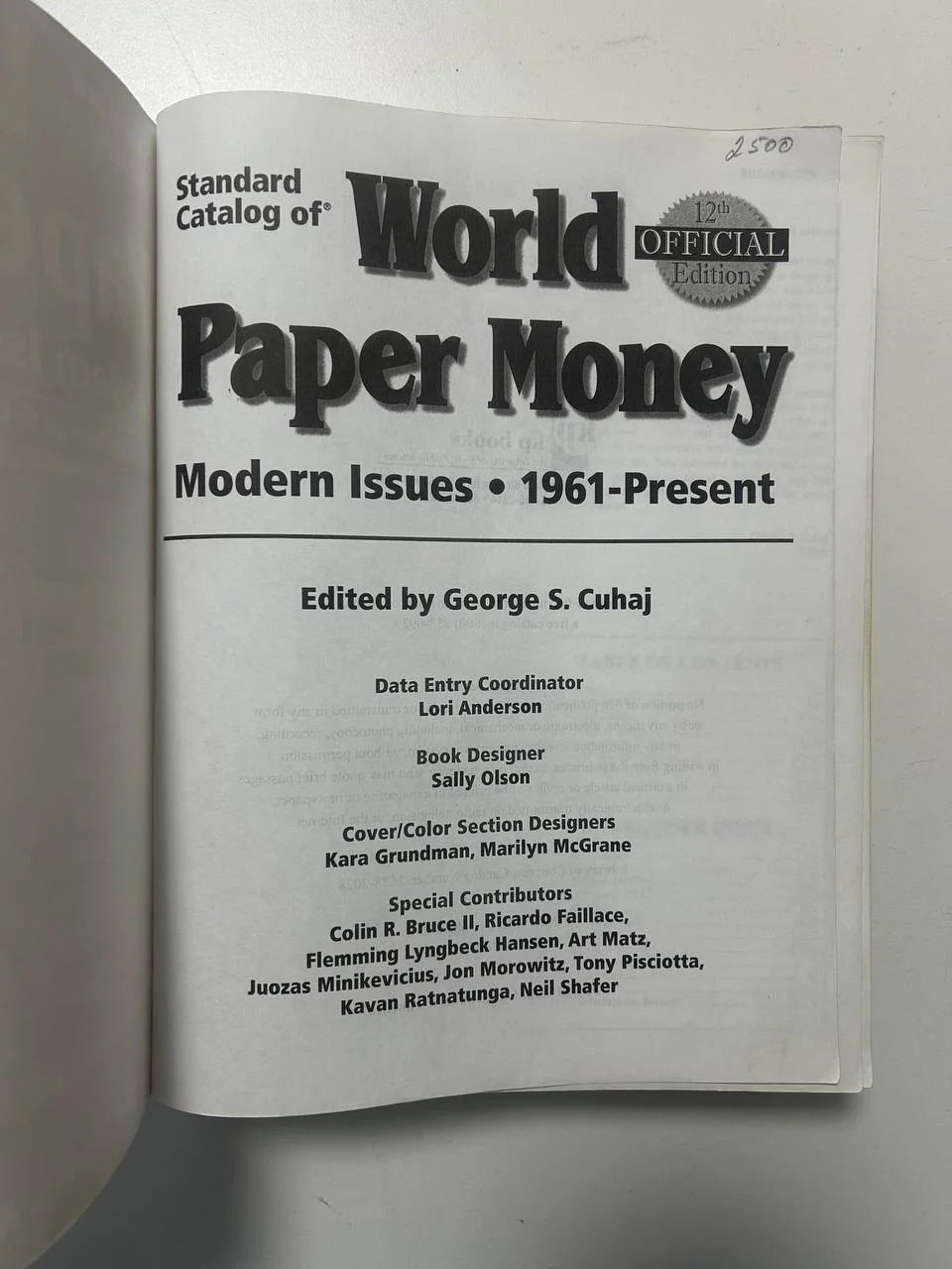 Каталог банкнот Krause Standard Catalog of World Paper Money 1961, Modern Issues 12th edition - миниатюра 2